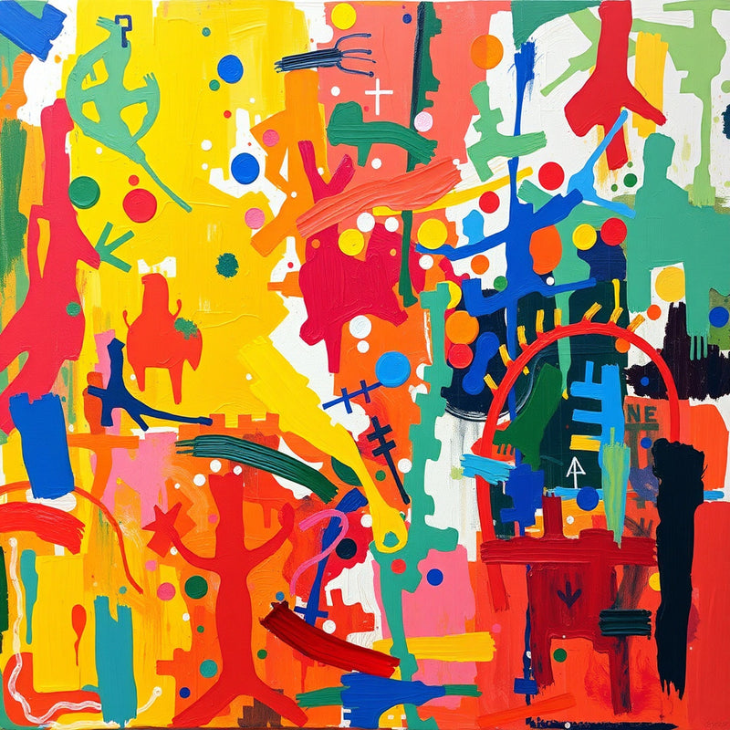 A colorful abstract painting by an autistic artist